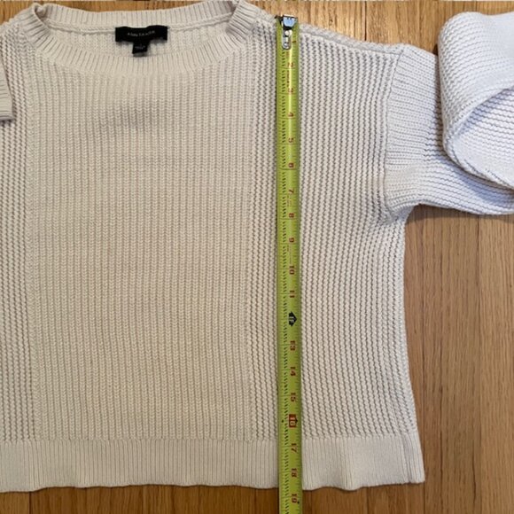 Ann Taylor Cream Colored Cotton Blend Crewneck sweater size S - Picture 6 of 6